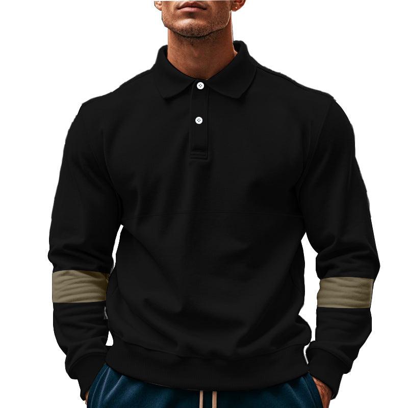 Fashion Long-sleeved Lapel Polo Shirt With Button Men's Loose Casual Sports Top Fall Spring Clothing EX-STOCK Canada