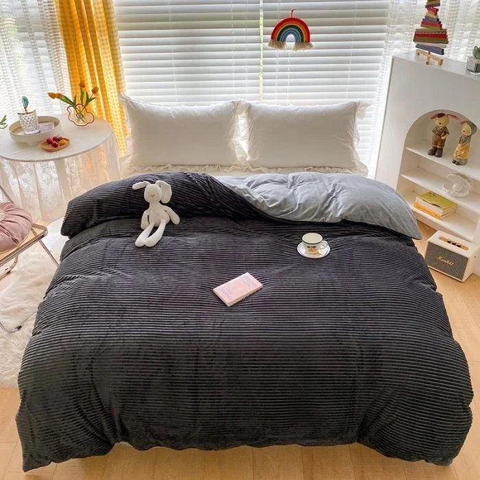 Double-sided Warm Coral Fleece Duvet Cover EX-STOCK Canada