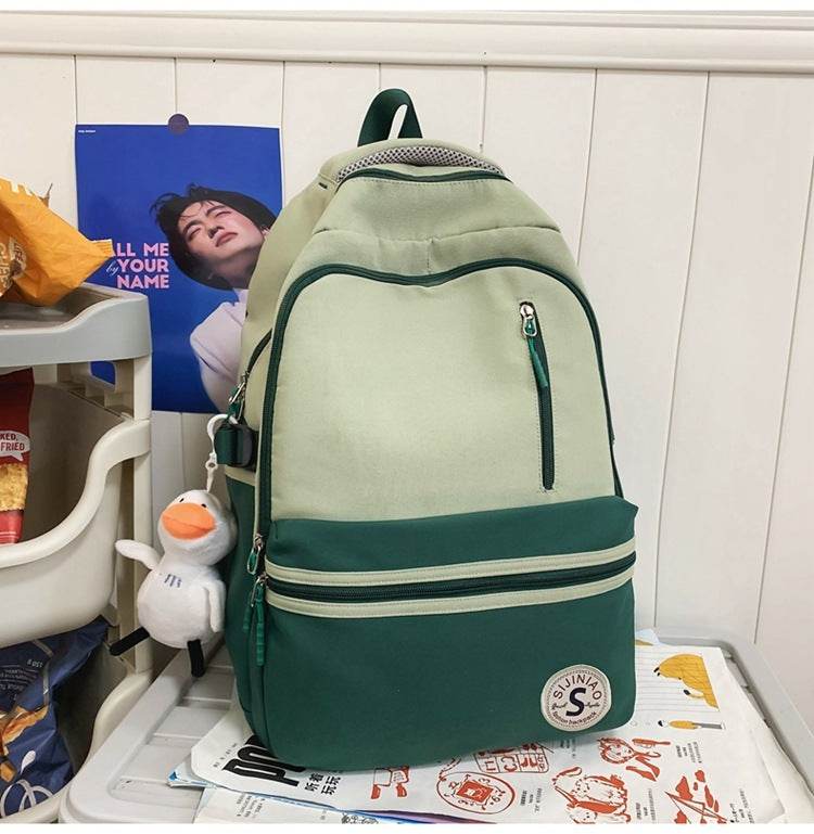 Retro Contrast Color Casual Backpack For Women - EX-STOCK Canada