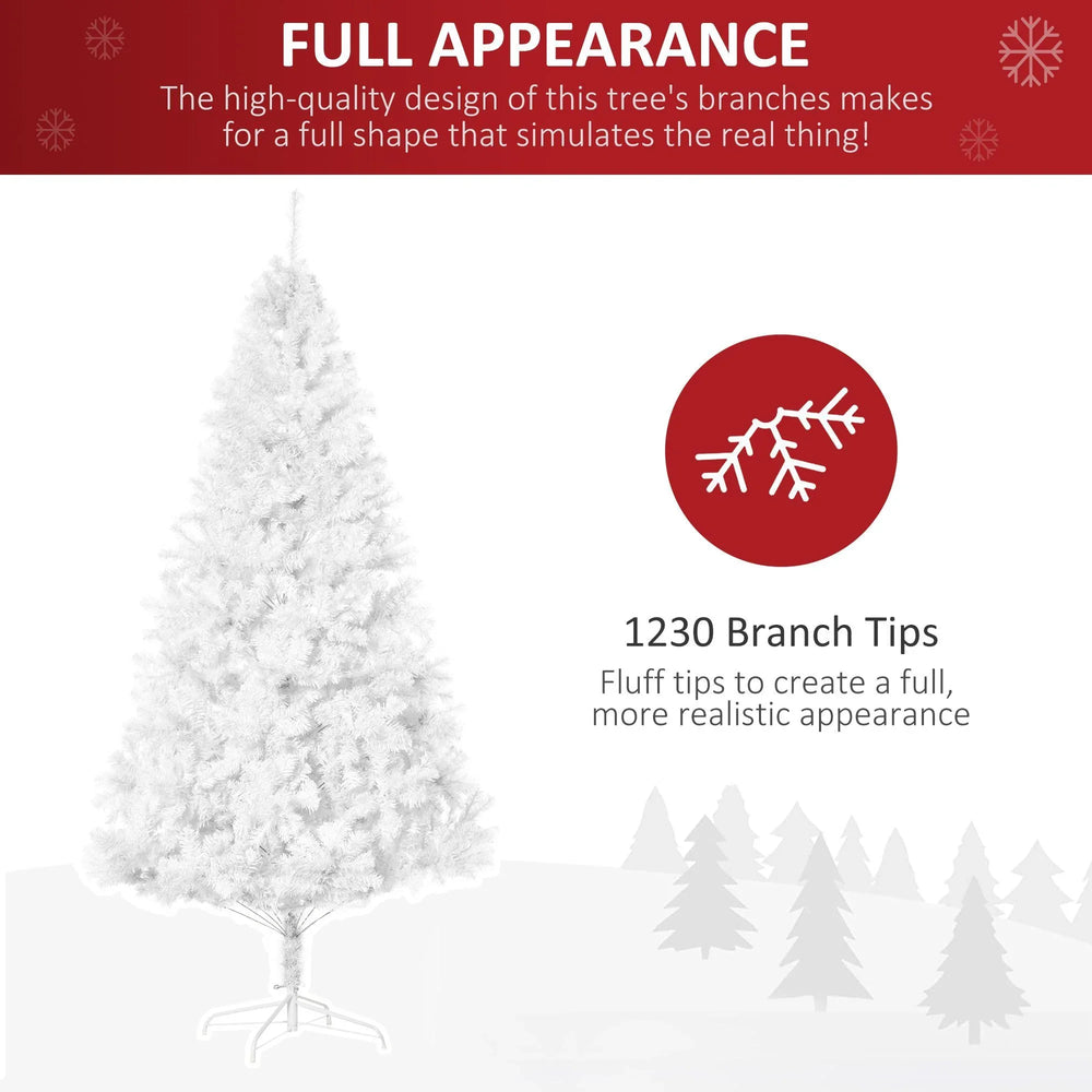 7ft White Christmas Tree Artificial Christmas Tree With 1230 Branch Tips And Metal Stand EX-STOCK Canada