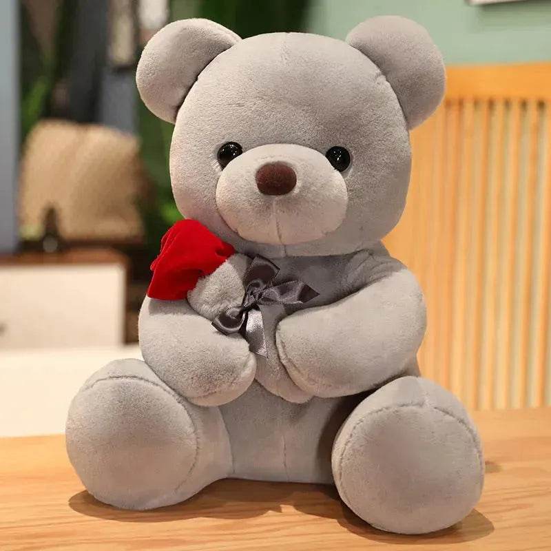 New Lovely Hug Roses Teddy Bear Stuffed Soft Animal Dolls Nice Birthday Gift Girlfriend Valentine's Day - EX-STOCK Canada