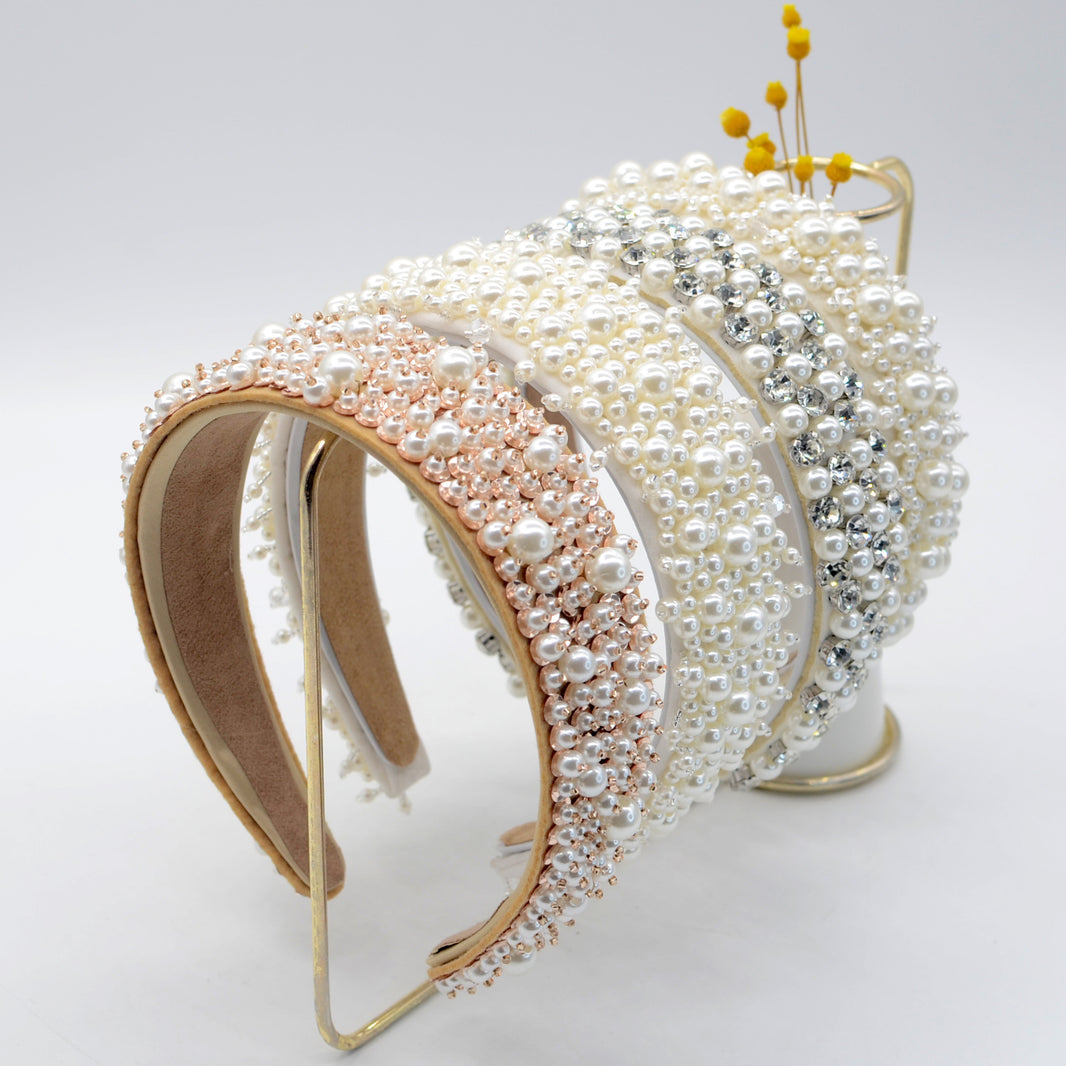Elegant Baroque Rhinestone Pearl Headband