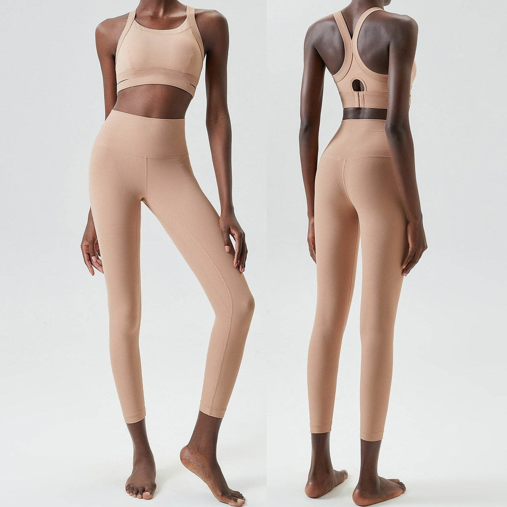 2pcs set Yoga Clothes Sleeveless Crop Workout top and Gym Leggings - EX-STOCK Canada