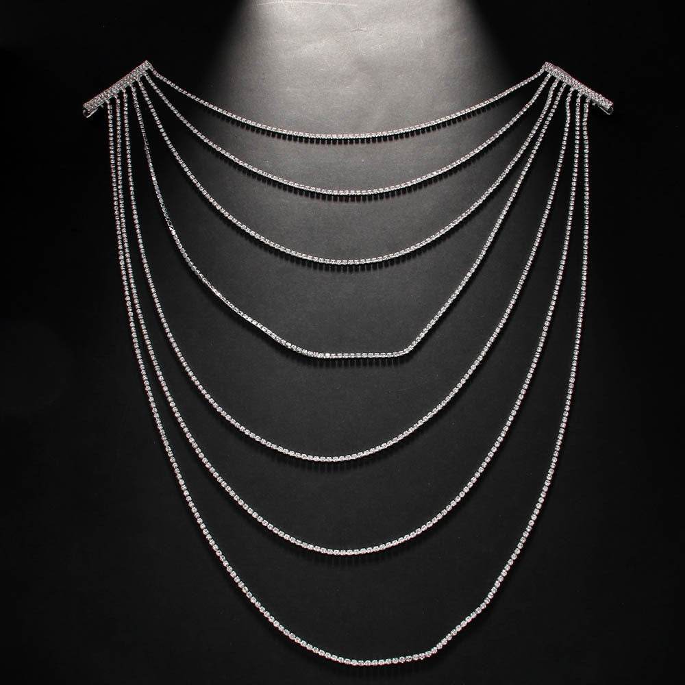 Multi layer Rhinestone Hair Chain Bridal Hair chain clip - EX-STOCK Canada