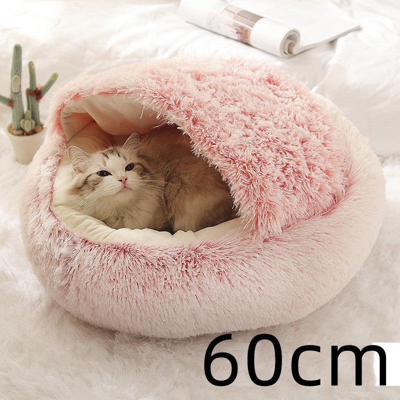 2 In 1 Dog And Cat Bed Pet Winter Bed Round Plush Warm Bed House Soft Long Plush Pets Bed Pet Products EX-STOCK Canada