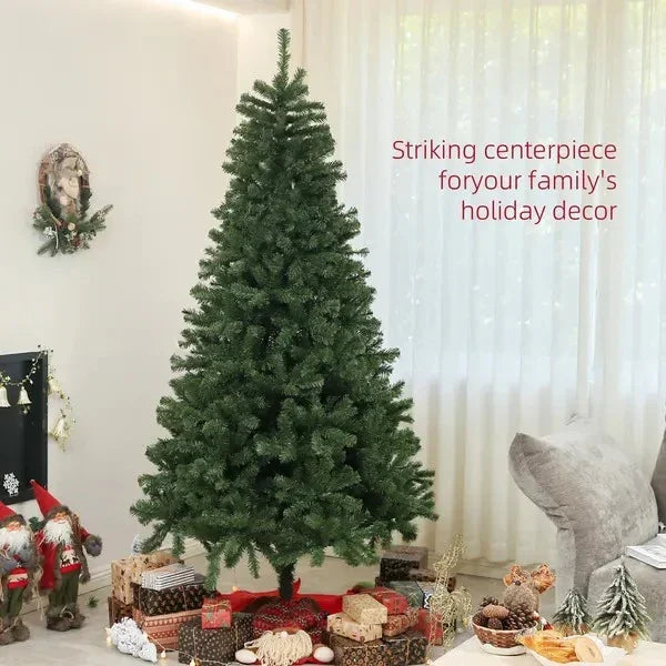 7.5ft Artificial Christmas Trees With Auto Open And Steel Base, Green EX-STOCK Canada