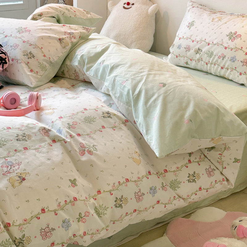 Four-piece Bed Set Pure Cotton Student Dormitory Duvet Cover Sheets EX-STOCK Canada