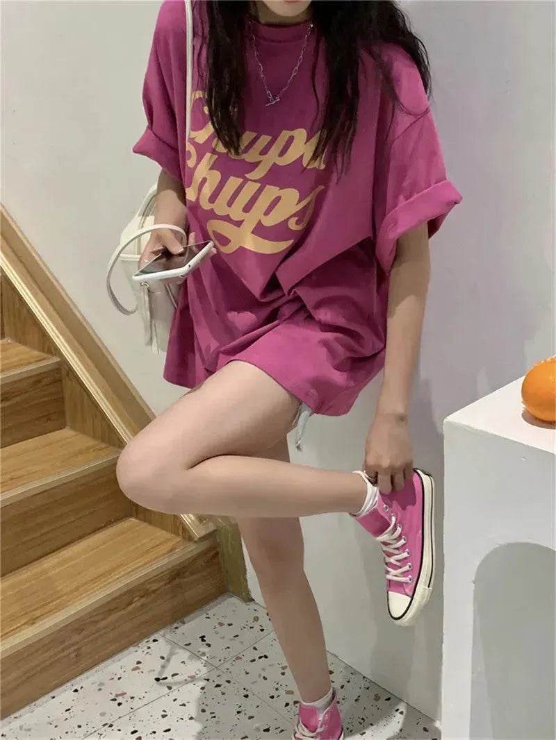 Street Fashion Oversized women round neck polo y2k fashion - EX-STOCK Canada