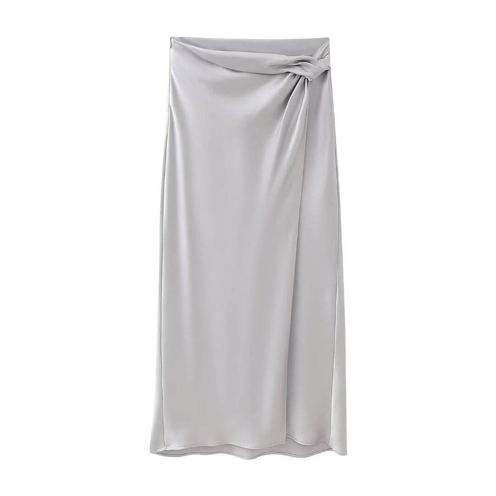 Women's Silk Satin Top Bow Tie Midi Dress - EX-STOCK Canada