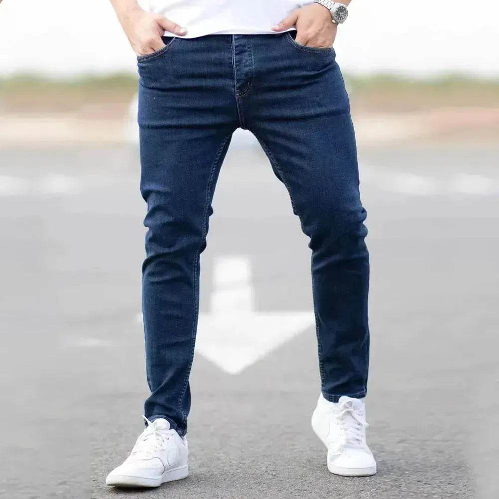 Stretch Denim Men's Pants Skinny Mid Waist jeans men work jeans for men Slim fit Denim pant for men skinny stretchy Denim jeans pant - EX-STOCK Canada