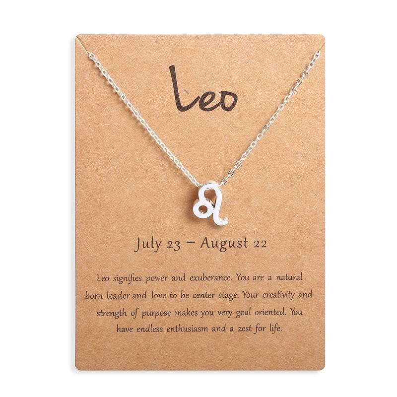 12 Zodiac Sign Necklaces With Gift Card Constellations Pendant Necklace Jewelry - EX-STOCK Canada