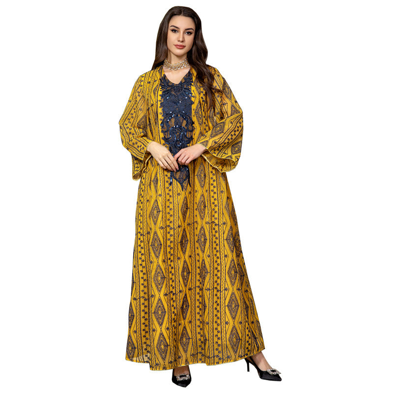 Muslim Saudi Dubai Evening Gown Embroidered Robe - EX-STOCK Canada