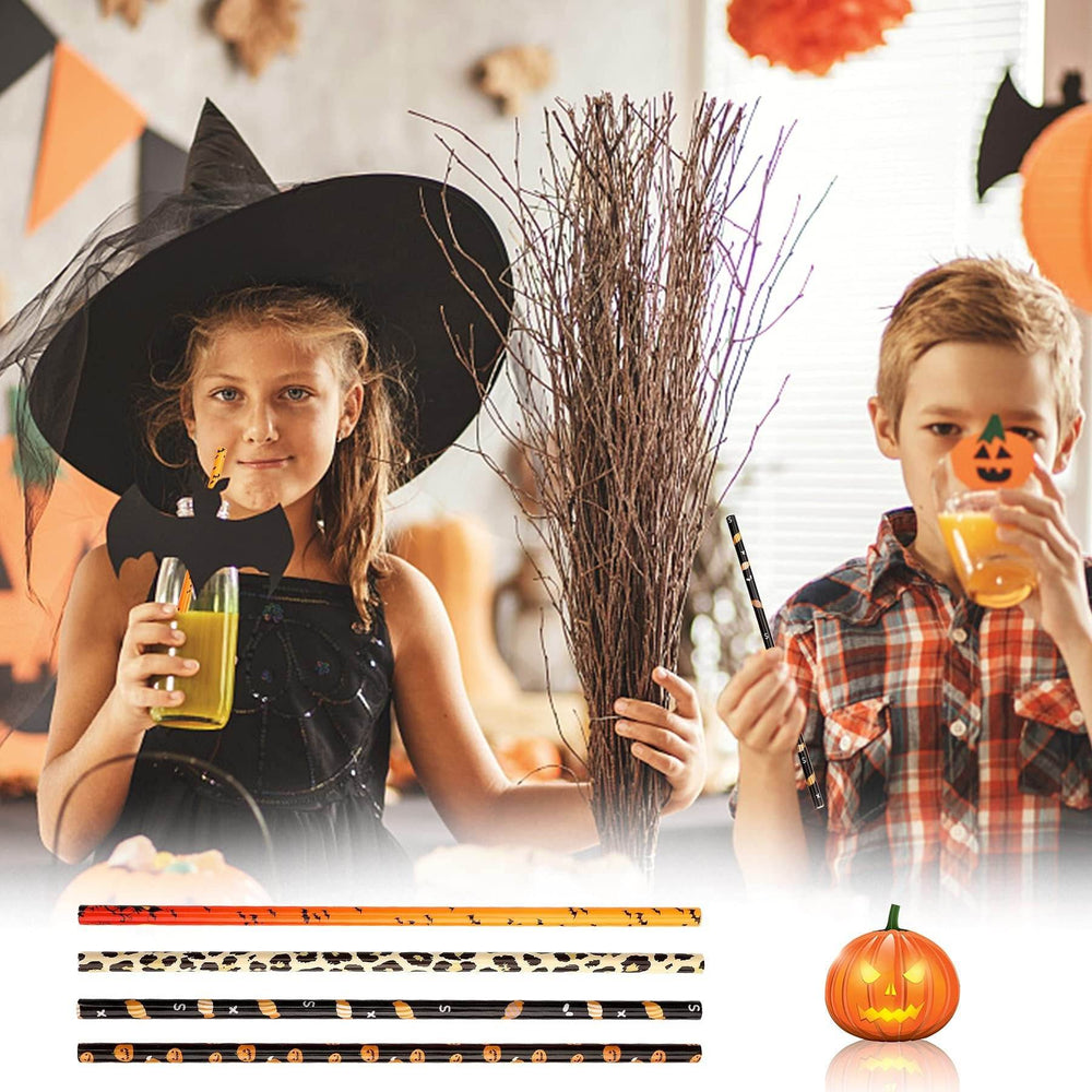 40 Pack Of 9 Inch BPA-Free Halloween Reusable Straws With Colorful Stripe Print Hard Straws For Mason Jars, Mason Glasses, Home Or Party Use, Comes With A Cleaning Brush-Selling On Amazon Is Prohibite - EX-STOCK Canada
