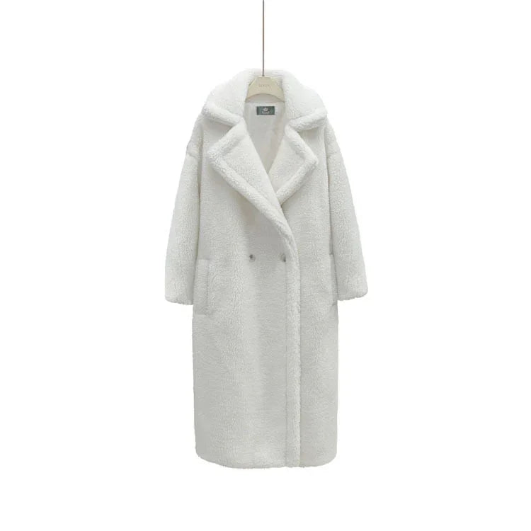 Plush Coat Ladies Long Lamb Coat Winter EX-STOCK Canada