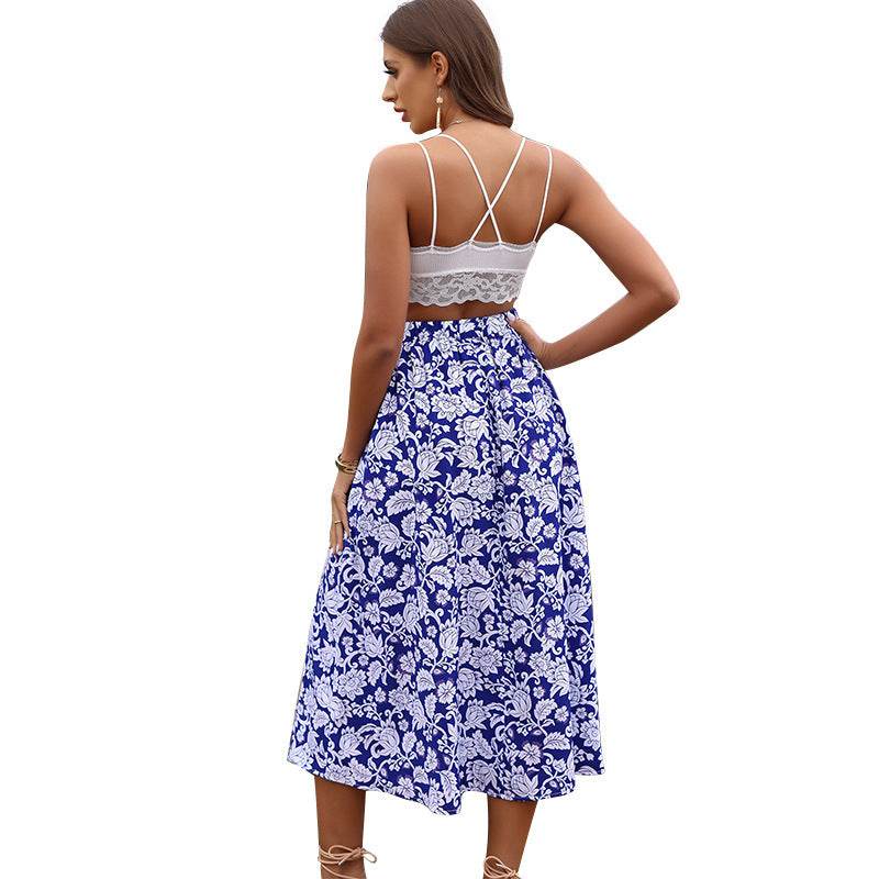 New Spring And Summer High Waist floral Midi Skirt - EX-STOCK Canada