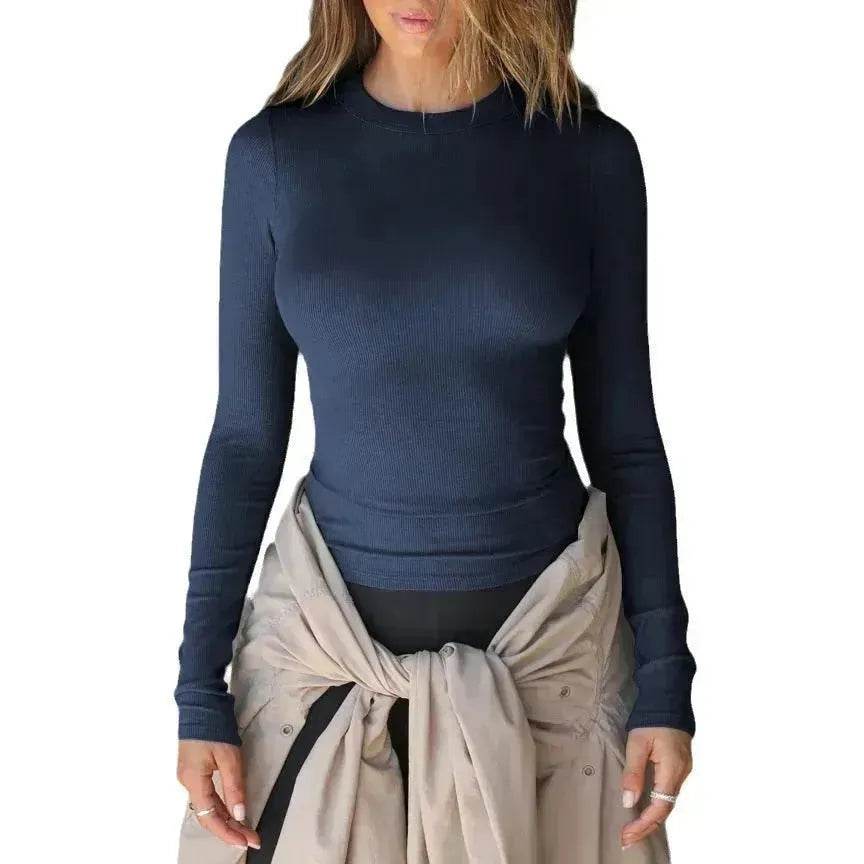 Elegant Chic Long sleeve Elastic Crop Top for Women - EX-STOCK Canada