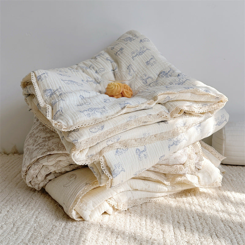 Pure Cotton Class A Double-layer Gauze Summer Air-conditioning Thin Duvet EX-STOCK Canada