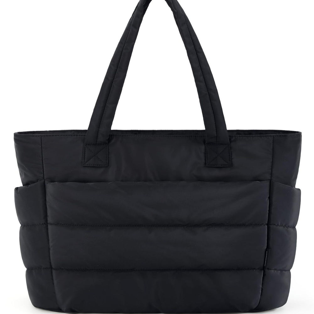 Black Large Capacity Quilted Puffer Tote Bag for Women – Multi-Pocket Shoulder Bag | 9 Colours