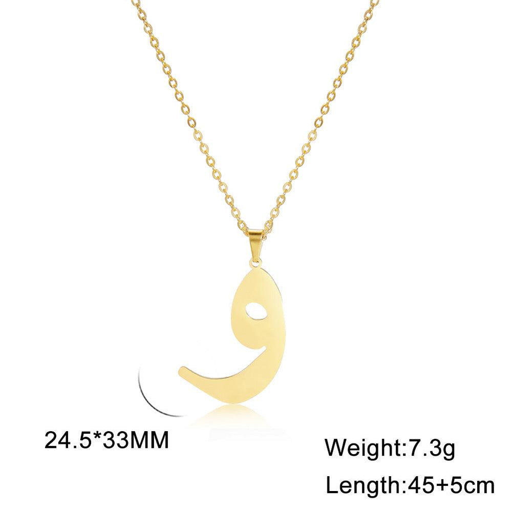 Cut Arabic Letter Pendant Stainless Steel Necklace - EX-STOCK Canada