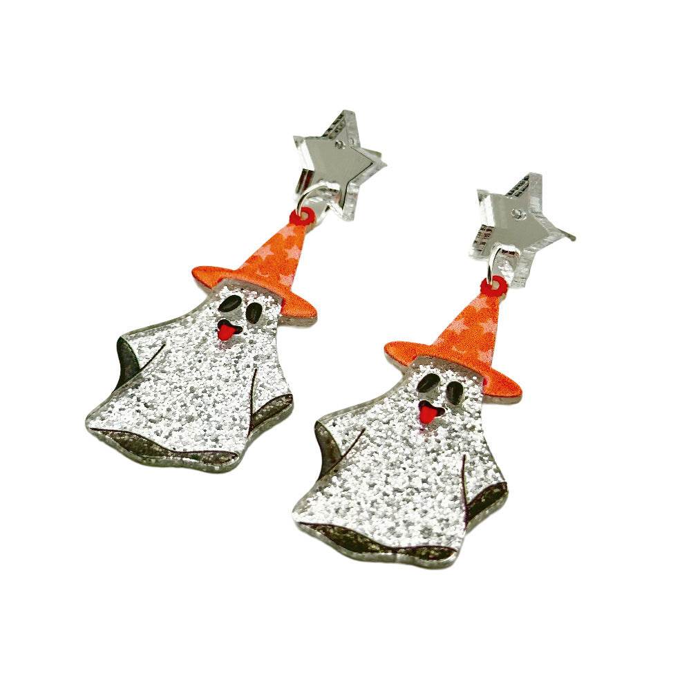 Halloween Day Ornament Colorful Ghost Eyes Funny Acrylic Earrings For Women - EX-STOCK Canada