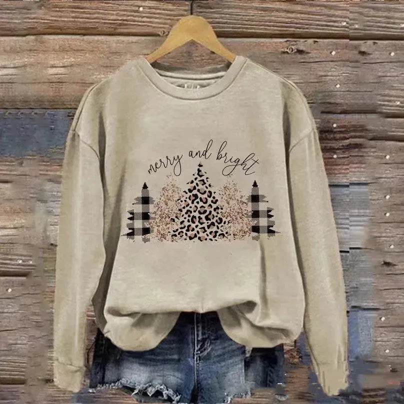 Round Neck Hooded Long Sleeve Four Christmas Trees Loose Hoodie Sweatshirt - EX-STOCK Canada