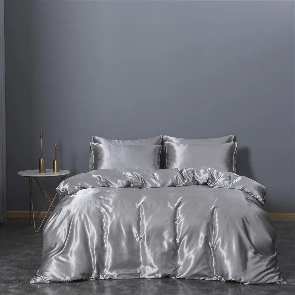 Housse de couette en trois pièces en soie synthétiqueEX-STOCK Canada