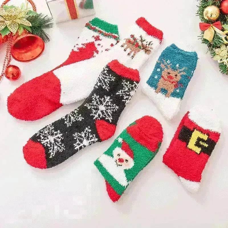 Winter Christmas Stockings Women's Thickened Bow Long Tube Fleece-lined - EX-STOCK CANADA