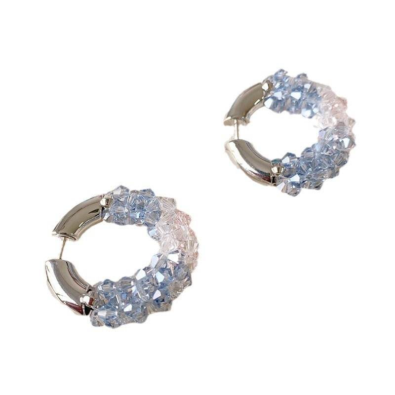 Colored Beaded Earrings Copper White Gold Plated - EX-STOCK Canada