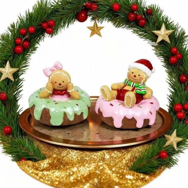 Hand Drawn Cartoon Resin Christmas Decorations Gingerbread Man EX-STOCK Canada