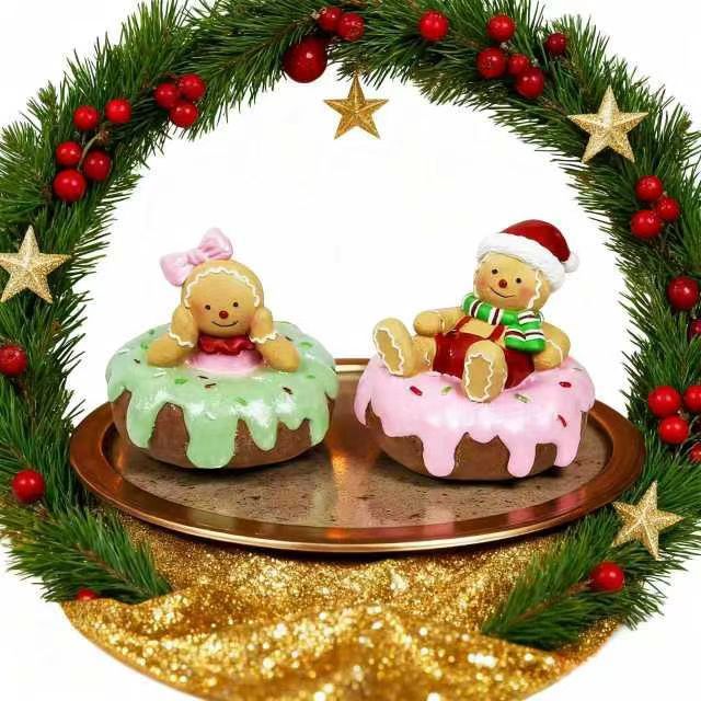 Hand Drawn Cartoon Resin Christmas Decorations Gingerbread Man EX-STOCK Canada