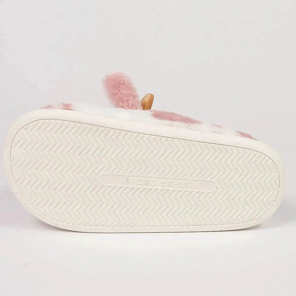 Cute Cartoon Cow Plush Slippers Winter Warm Indoor Bedroom Floor Fuzzy Slipper Couple Non-slip House Shoes - EX-STOCK Canada