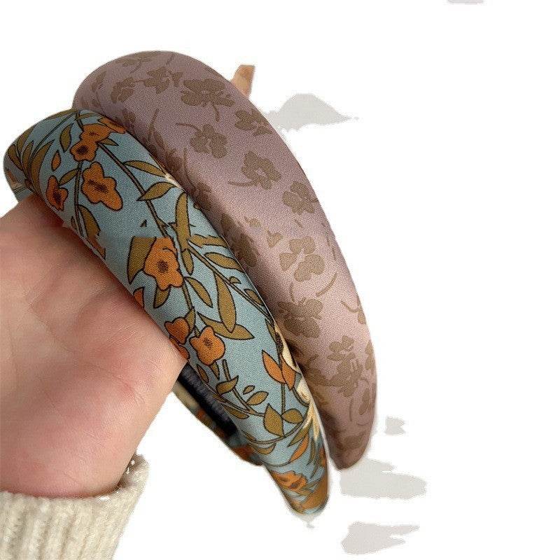 Fashion Presbyopic French Satin Vintage Sponge Silk Satin Padded Headband - EX-STOCK Canada
