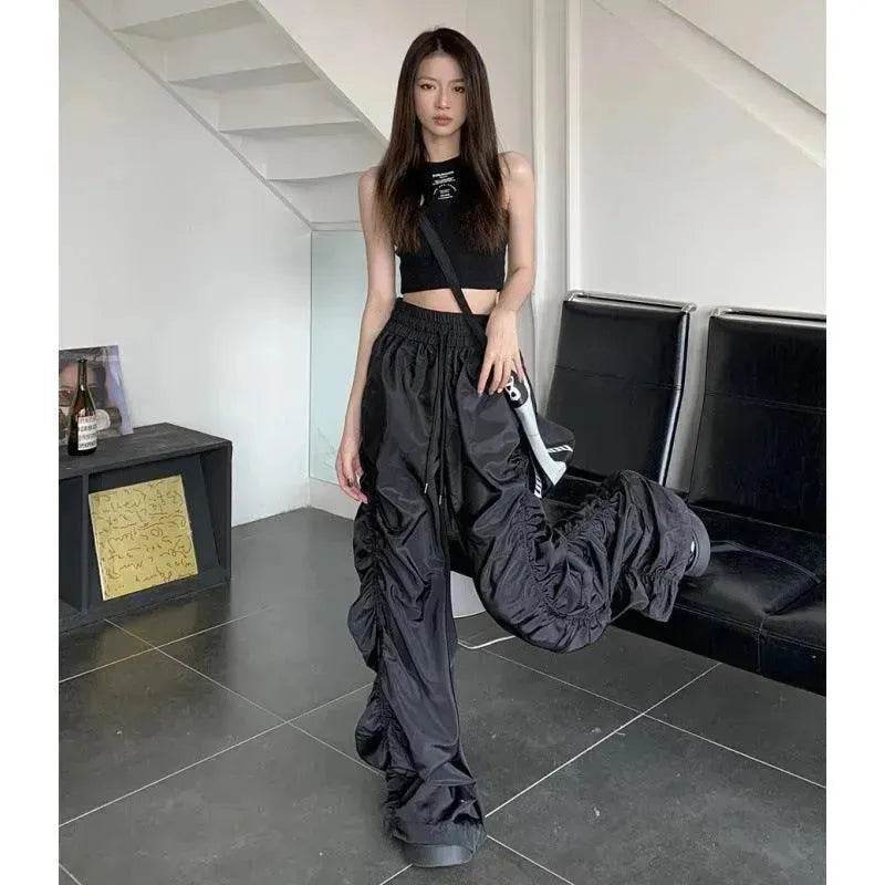 Dark Loose Mop High-waisted Trousers Women - EX-STOCK Canada