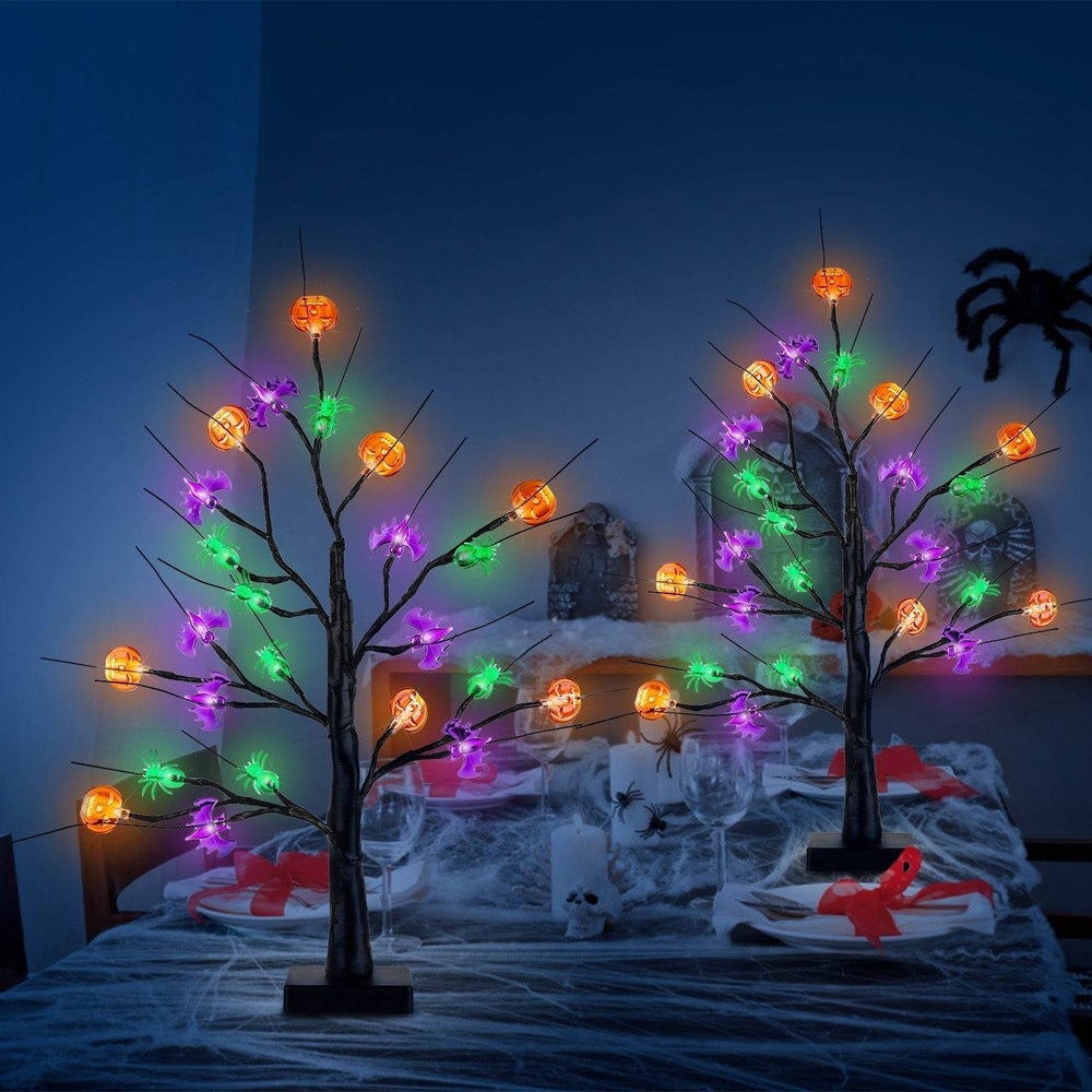 2Pack 1.97FT Lighted Halloween Trees Halloween Indoor Decorations Black Halloween Tree Lights With Timer Adjustable Twigs For Tabletop Party - EX-STOCK Canada