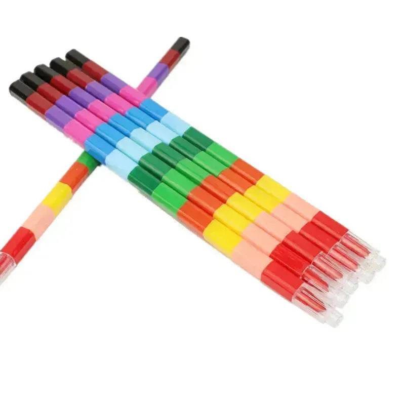 Creative Building Blocks Coloring Crayon 12 Colors Square Crayon Crayon Stationery - EX-STOCK Canada