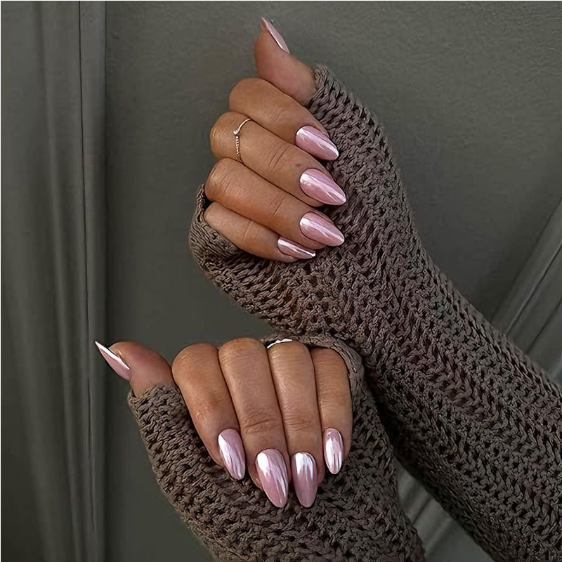 24 PCS Aurora Powder Nail Art, Length Long Water Pipe Fake Nails, Had Nail Tips False Nail EX-STOCK Canada