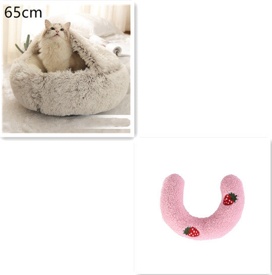 2 In 1 Dog And Cat Bed Pet Winter Bed Round Plush Warm Bed House Soft Long Plush Pets Bed Pet Products EX-STOCK Canada