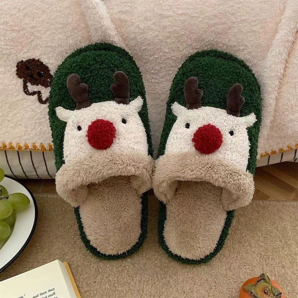 Fashion Non-slip Warm Christmas Elk Plush Shoes EX-STOCK Canada