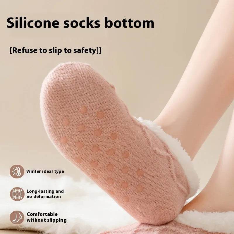 Winter Warm Short Cotton Slipper Socks Unisex Thicken Thermal Plush Home Floor Sock Soft Non-slip Grip Fuzzy Floor Fluffy Socks - EX-STOCK Canada