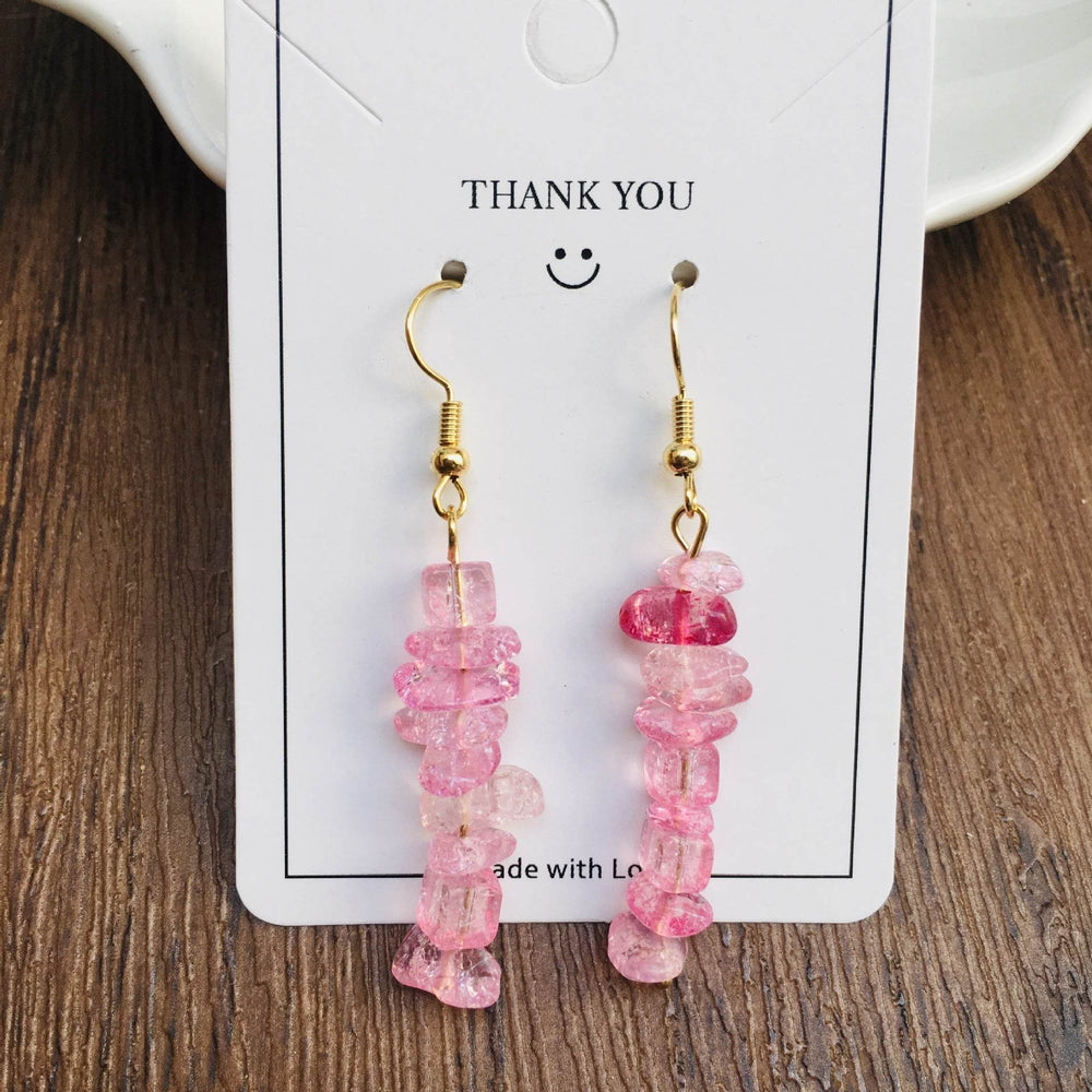 Handmade DIY Natural Crystal Stone Beaded Earrings - EX-STOCK Canada