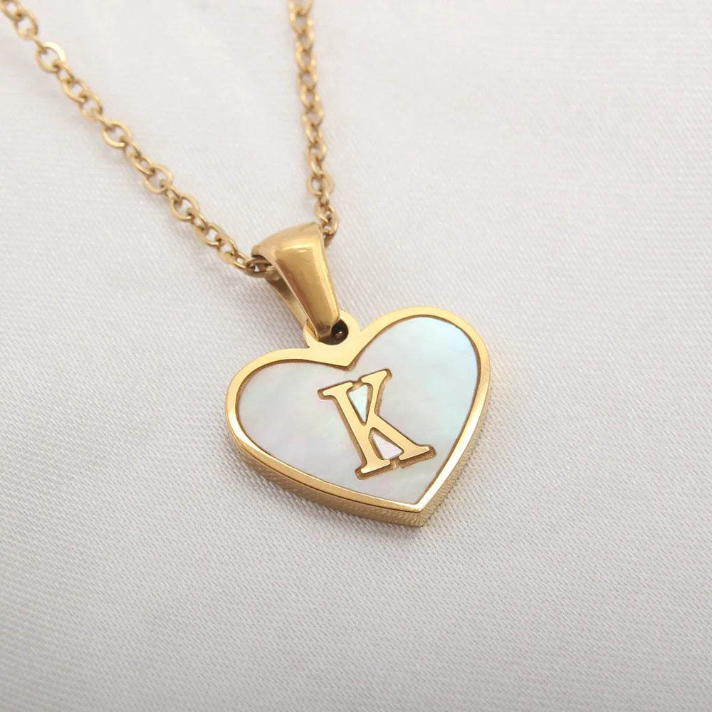 26 Letter Heart-shaped Necklace White Shell Love Clavicle Chain Fashion Personalized Necklace For Women Jewelry Valentine's Day - EX-STOCK Canada