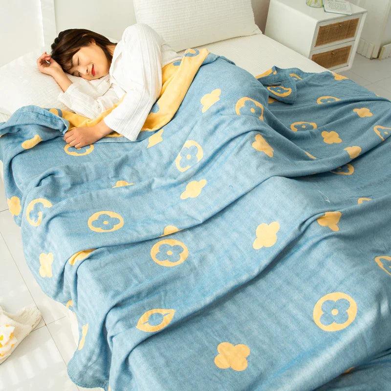 Cotton Four-layer Gauze Towel Blanket Air Conditioning Blanket Thin Duvet EX-STOCK Canada