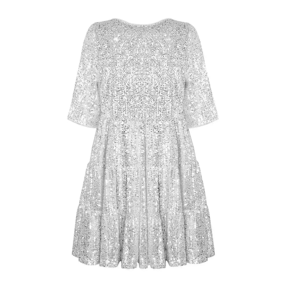 Elegant ladies Sequined Short Mini Skater Dress - EX-STOCK Canada