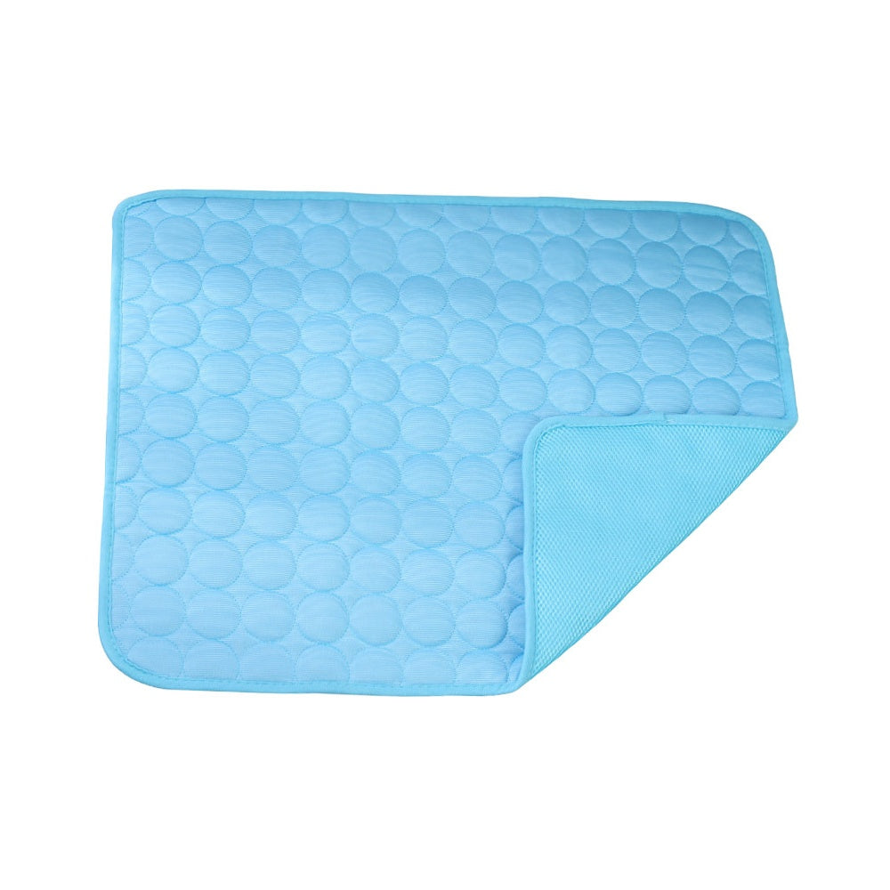Pet Ice Silk Cooling Mat for Dogs & Cats – Breathable, Anti-Slip Summer Pad blue
