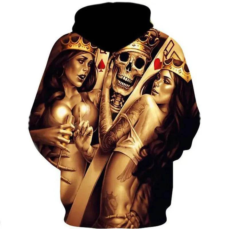 Casual Street fashion Gothic Printed Hoodie Pullover Sweatshirt For Men - EX-STOCK Canada