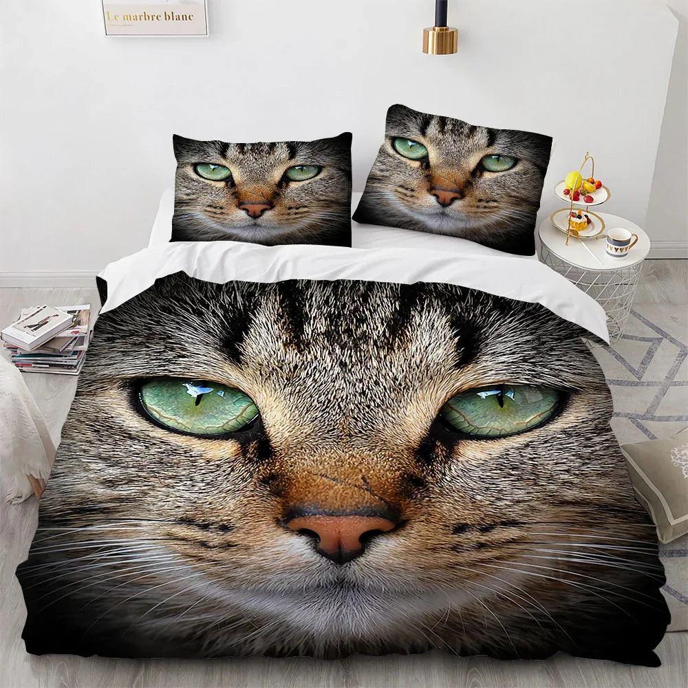 White Cute Cat Bedding Set Girl Ladies Bedroom Comfort Duvet Cover EX-STOCK Canada