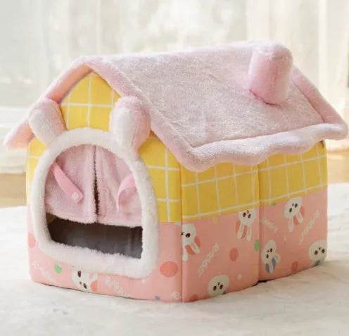 Foldable Dog House Pet Cat Bed Winter Dog Villa Sleep Kennel Removable Nest Warm Enclosed Cave Sofa Pets Supplies - EX-STOCK Canada