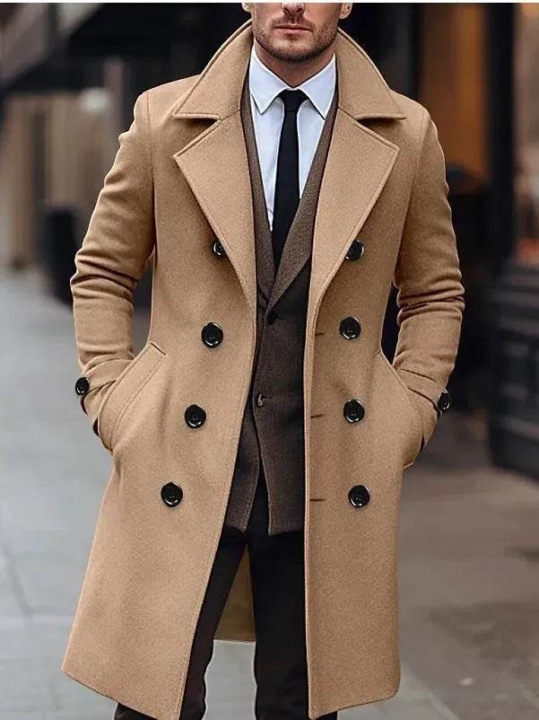 Fall Winter Men Woolen Coat Double Breasted Overcoat for men - EX-STOCK Canada