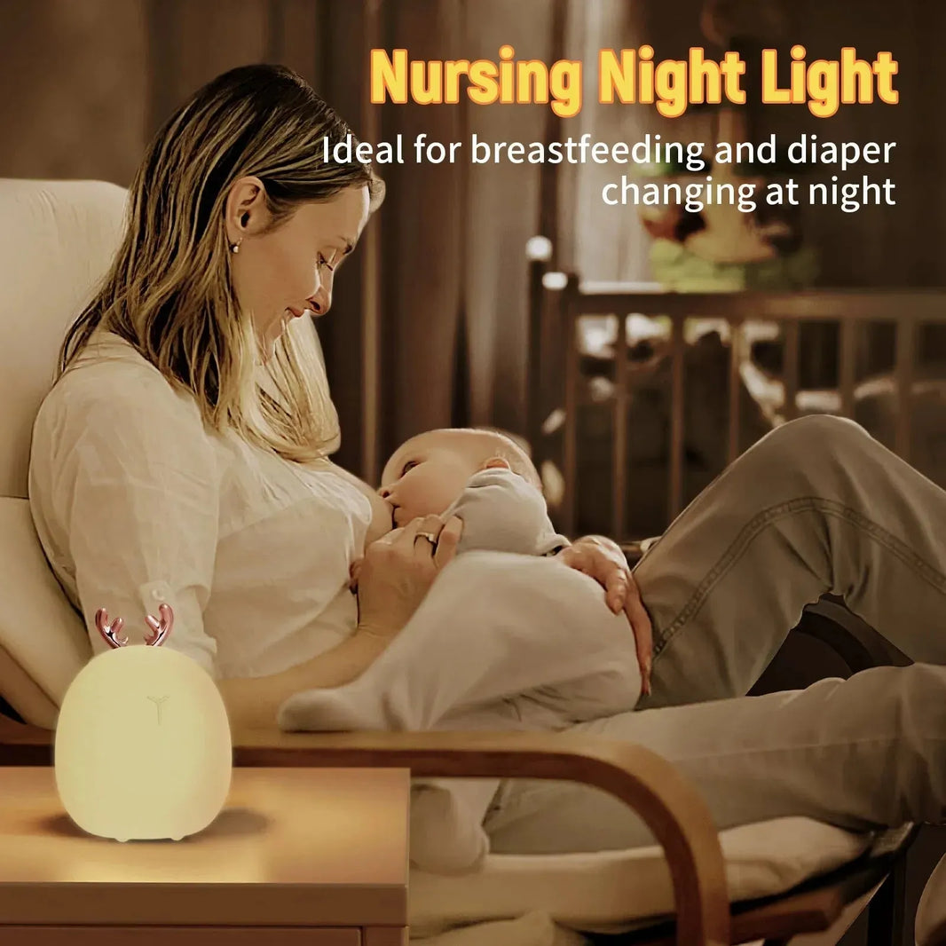 Baby Feeding, Adjustable, Creative, Rabbit, Elk Touch Light, Clap Light, Small Electric Light, Soft Baby Lamp toy - EX-STOCK CANADA
