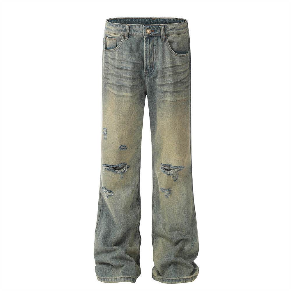 Heavy Industry Washing Hole Denim Trousers Men Jeans - EX-STOCK Canada
